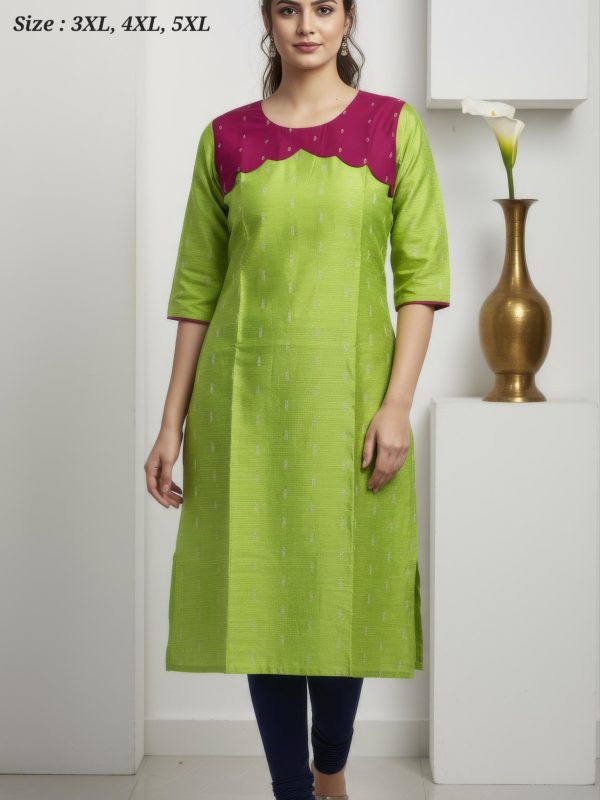 RS002 - Raw Silk with Lining Side Open Kurti