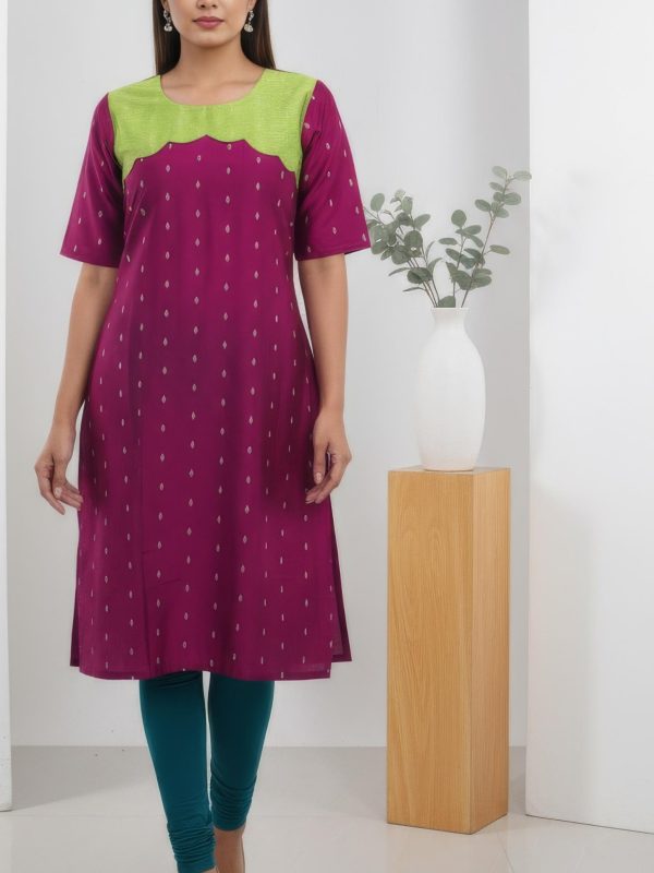 RS005 - Raw Silk with Lining Side Open Kurti