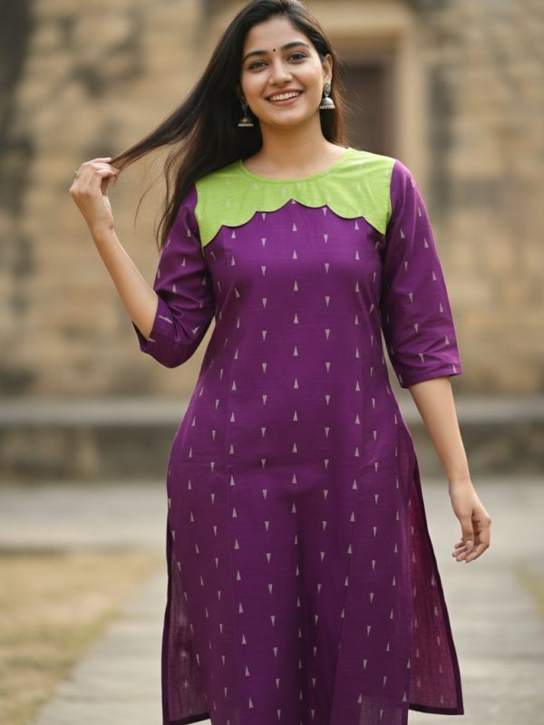 RS003 - Raw Silk with Lining Side Open Kurti