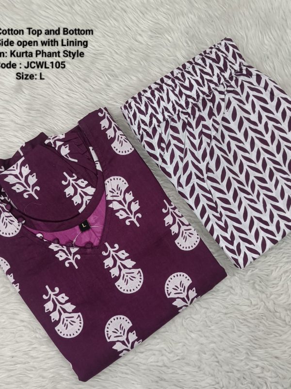 JCWL105 - Jaipur Cotton Top and Bottom with Lining