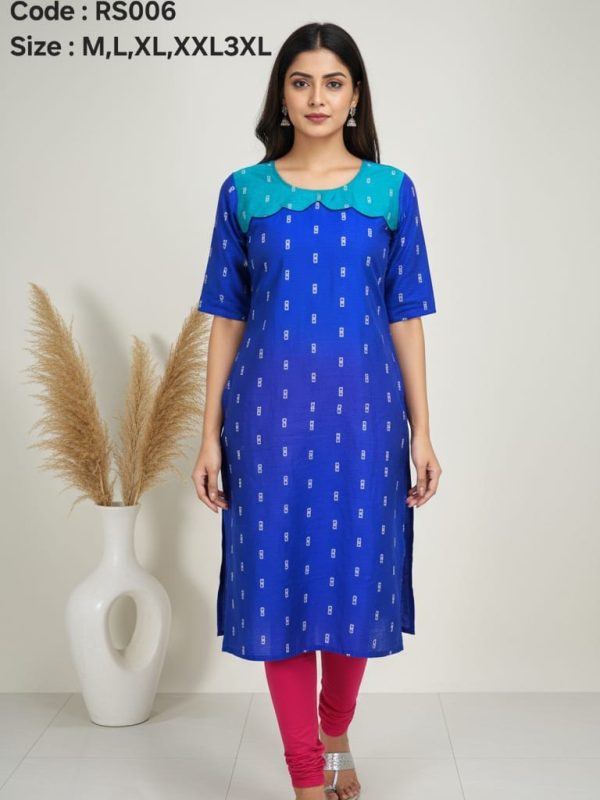 RS006 - Raw Silk with Lining Side Open Kurti