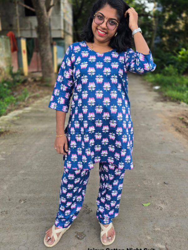 JCNS015- Jaipur Cotton Night Suit - Without Lining