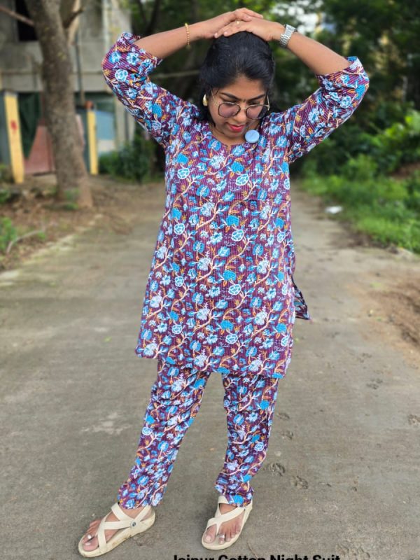 JCNS016- Jaipur Cotton Night Suit - Without Lining