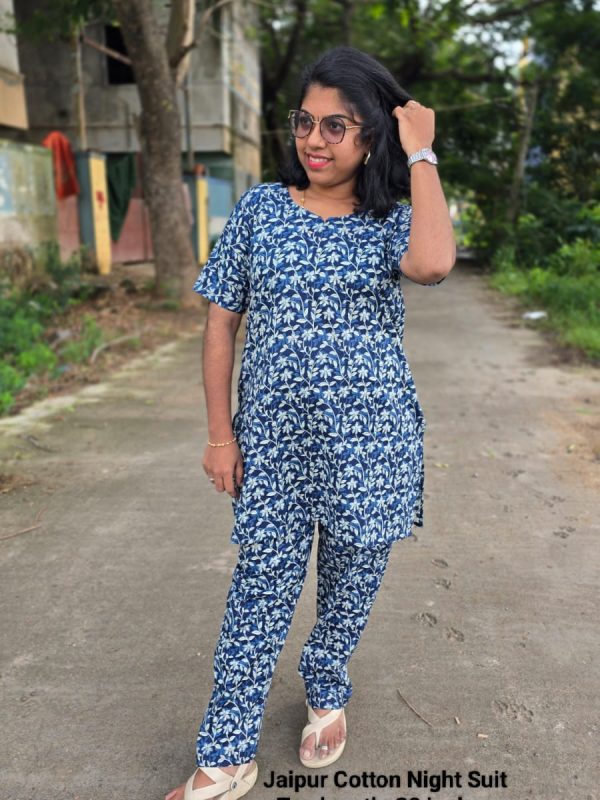JCNS014- Jaipur Cotton Night Suit - Without Lining