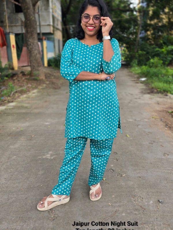 JCNS012- Jaipur Cotton Night Suit - Without Lining