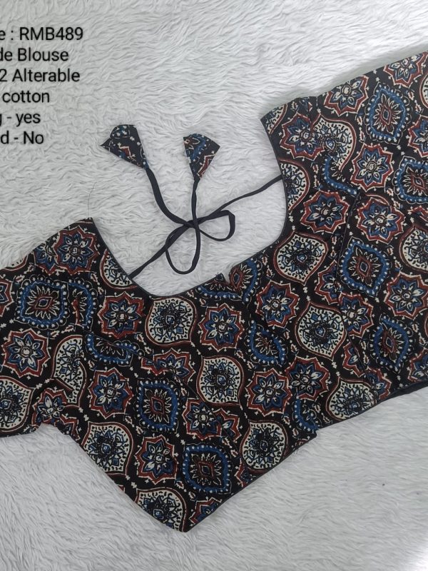 RMB489 - Ready to Wear Blouse  - Jaipur Cotton Katha Work Blouse - Full Lining