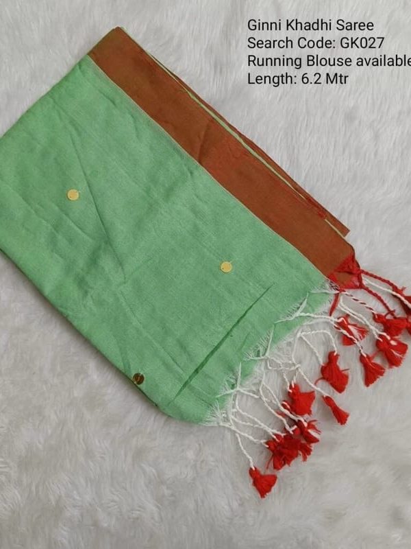 Premium Khadhi Cotton Sarees Temple Border -GK027